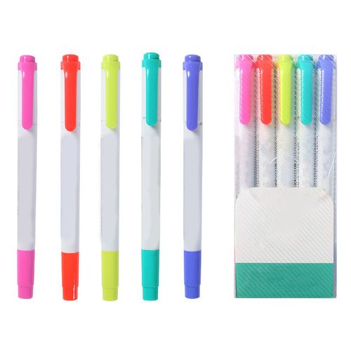 Ensemble De Surligneurs A Double Tete, Epais Et Fin, Prise De Notes, Couleur Vive, Portable, Large Application, Stylo De Prise De Notes, Type E