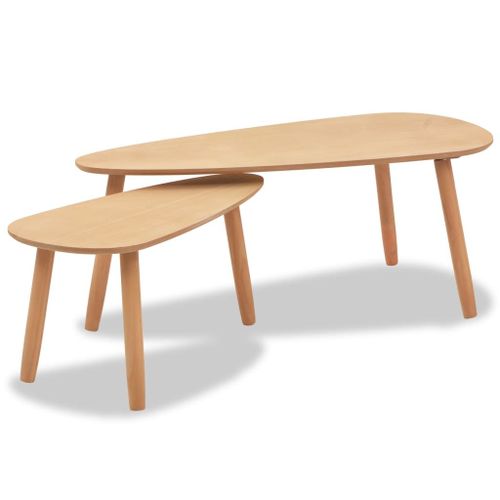 Ensemble De Tables Basses 2 Pcs Bois De Pin Massif Marron - Vidaxl