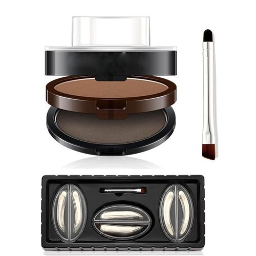 Ensemble De Tampons De Luxe Spectaclescene, 3 Tampons  Sourcils, Kit De Tampons  Sourcils Spectaclescene, Tampons  Sourcils Double Couche Pour Femmes, Kit De Tampons  Sourcils tanche, Poudre  So
