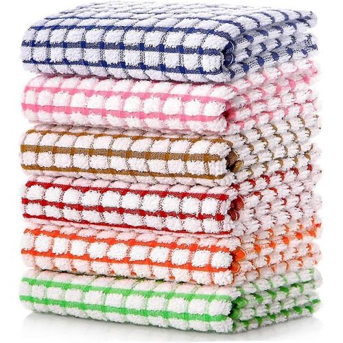 Ensemble de torchons et torchons en coton en vrac 16x25 pouces, paquet de 6 torchons, chiffons de schage  vaisselle, linge de cuisine et torchons