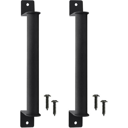 Ensemble De Traction De Poigne De Porte De Grange Robuste, Poignes De Quincaillerie De Porte De Grange Avec 4 Vis, Poigne De Porte Noire 2 Pices