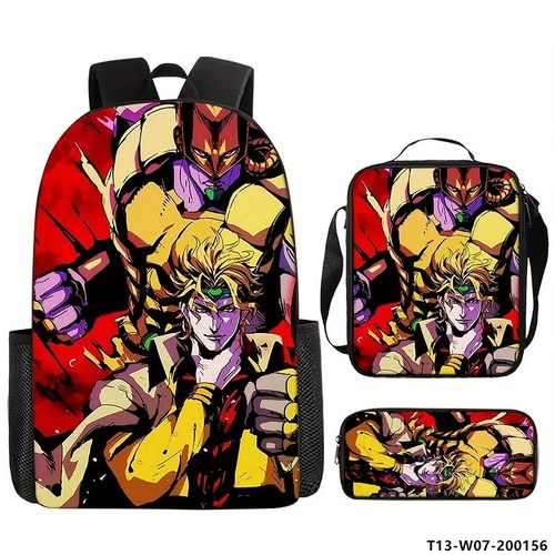 Ensemble De Trois Sacs  Dos En Toile De Grande Capacit, Design Simple Et Dcontract, Avec Trousse  Crayons Et Petit Sac