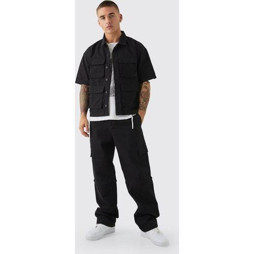 Ensemble Dchir Avec Chemise Cargo Et Pantalon Homme - Noir - Xl, Noir