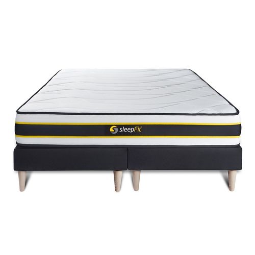 Ensemble Double Sommier + Matelas Flexy Ressorts Ensaches Et Memoire De Forme 160x200