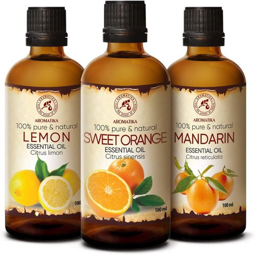 Ensemble Huiles Essentielles - 3x100ml - He Citron - He Orange - He Mandarine - Kit Huiles Essentielles Aromathrapie Pour Le Diffuseurs Huiles De Bain - Pure Et Naturelle
