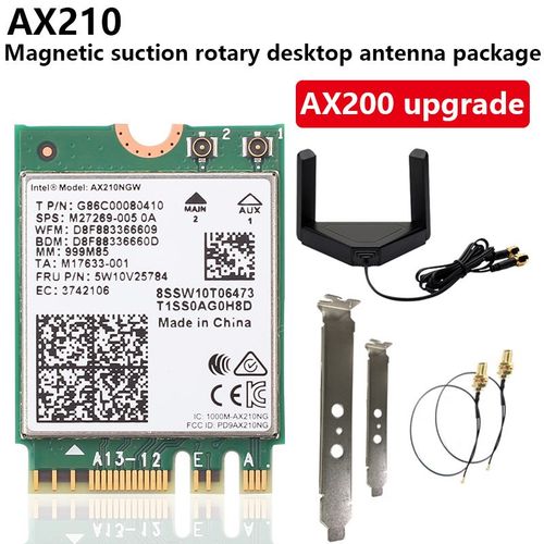 Ensemble magntique AX210 - Carte Rseau Sans Fil Intel Ax210ngw 802.11ax Ax200, 5374 Mb/s, 6g, Bluetooth 5.2, Mise  Niveau, Pour Ordinateur Portable