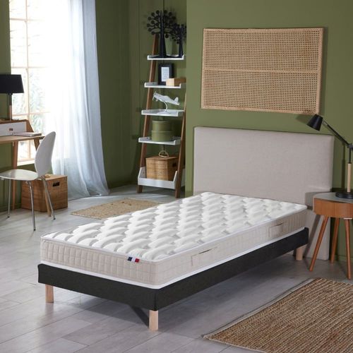 Ensemble Matelas 100% Latex 5 Zones Sommier Noir 90x190