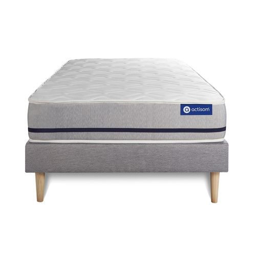 Ensemble Matelas 120x190 Actiflex Soft 3zones De Confort + Sommier Kit Gris