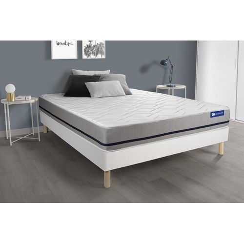 Ensemble Matelas 140x200 Actiflex Soft 3zones De Confort + Sommier Kit Blanc