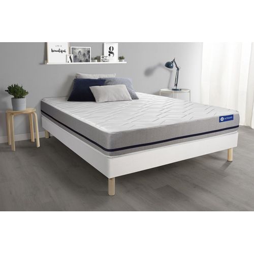 Ensemble Matelas 160x200 Actimemo Soft 3zones De Confort + Sommier Kit Blanc