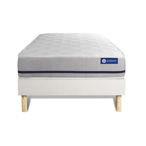 Ensemble Matelas 80x190 Actimemo Soft 3zones De Confort + Sommier Kit Blanc