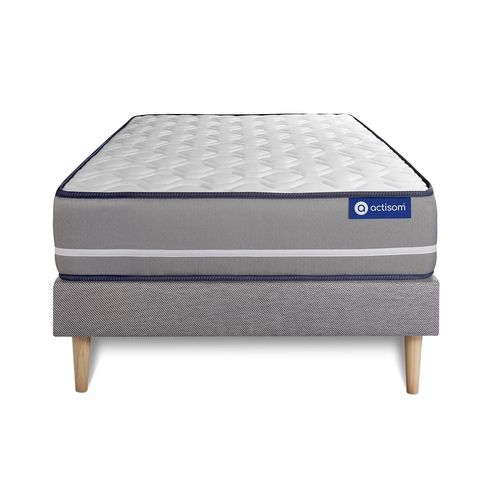 Ensemble Matelas A Memoire Actimemo Pur 120x200cm 3zones De Confort + Sommier Kit Gris