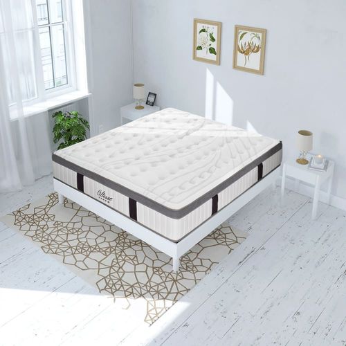 Ensemble Matelas  Mmoire De Forme Et Sommier En Kit Blanc 140x190