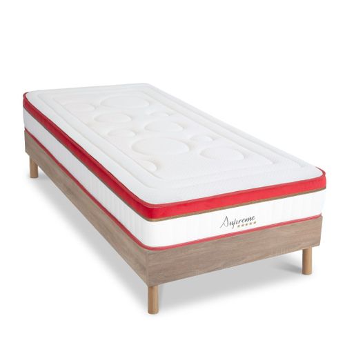 Ensemble Matelas  Mmoire De Forme Et Sommier En Kit Bois 90x200
