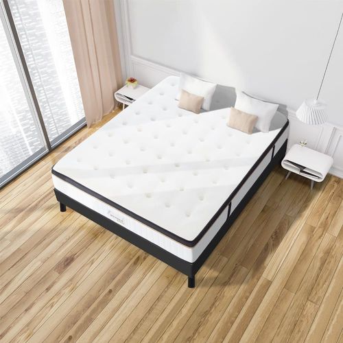 Ensemble Matelas  Mmoire De Forme Et Sommier En Kit Noir 140x200