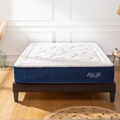 Ensemble Matelas  Ressorts Ensachs Et Sommier En Kit Noir 180x200