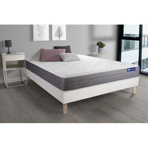 Ensemble Matelas Actimemo Dream Memoire De Forme 140x190 Cm 5zones De Confort + Sommier Kit Blanc