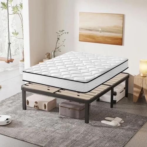 Ensemble Matelas Et Sommier 140x190cm - Frixovel Lit 140x190 Avec Sommier Et Matelas - Matelas 140x190x16 - Sommier 140x190