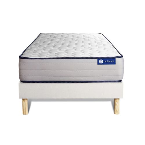 Ensemble Matelas Latex Et Memoire De Forme Actilatex Form 80x190 Cm 5zones De Confort + Sommier Kit Blanc