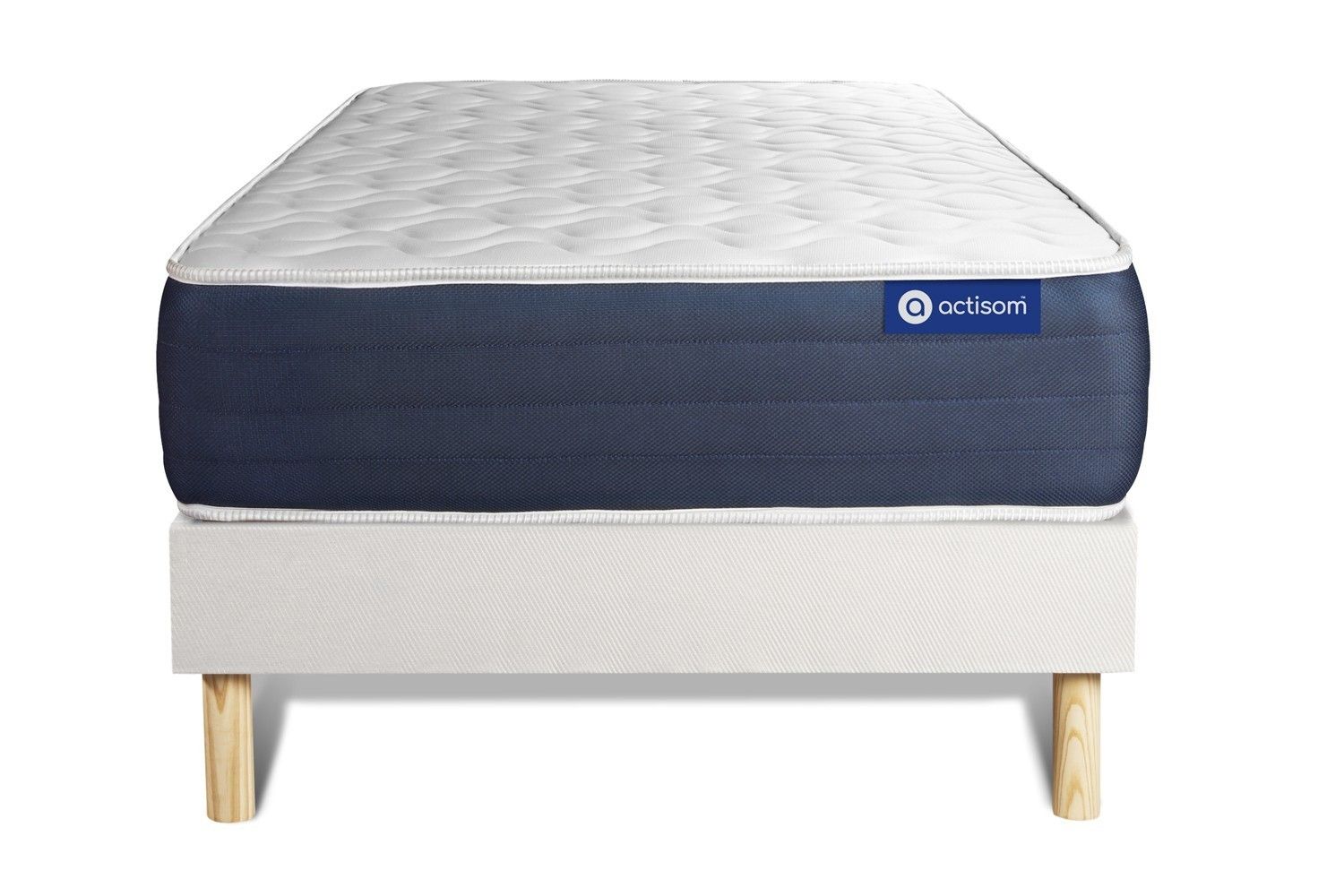Ensemble Matelas Latex Et Memoire De Forme Actilatex Sleep 80x200 5zones De Confort + Sommier Kit Blanc