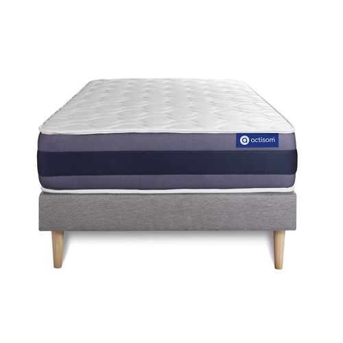 Ensemble Matelas Latex+Memoire De Forme Actilatex Morpho 120x190 Maxi Epaisseur 5zones De Confort + Sommier Kit Gris