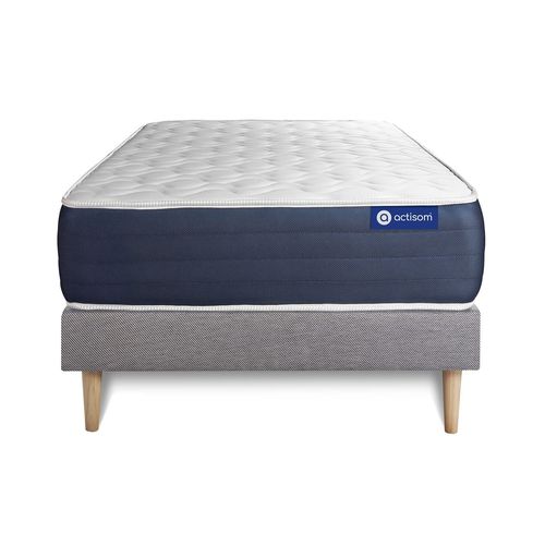 Ensemble Matelas Memoire De Forme Actimemo Sleep 120x200 5zones De Confort + Sommier Kit Gris