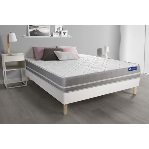 Ensemble Matelas Memoire De Forme Actimemo Touch 160x200 3zones De Confort + Sommier Kit Blanc