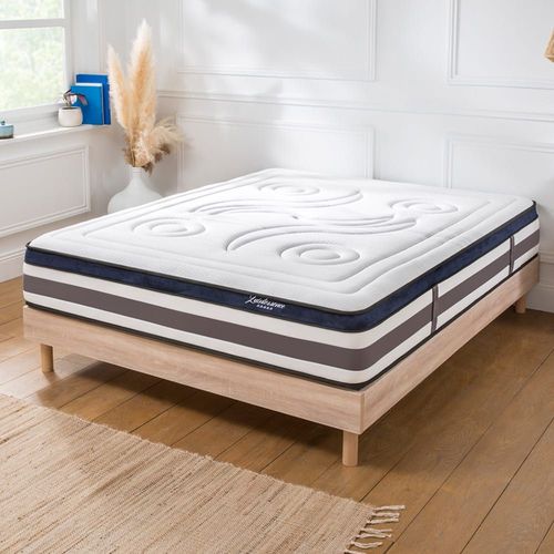 Ensemble Matelas Mmoire De Forme H30cm Et Sommier En Kit Bois 140x190