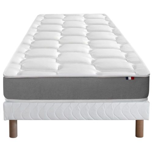 Ensemble Matelas Mmoire De Forme Sommier Blanc 90x190