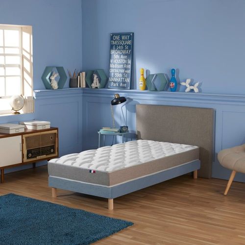 Ensemble Matelas Mmoire De Forme Sommier Bleu 90x200