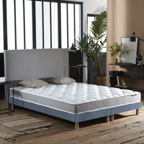 Ensemble Matelas Mousse Sommier Bleu 160x200