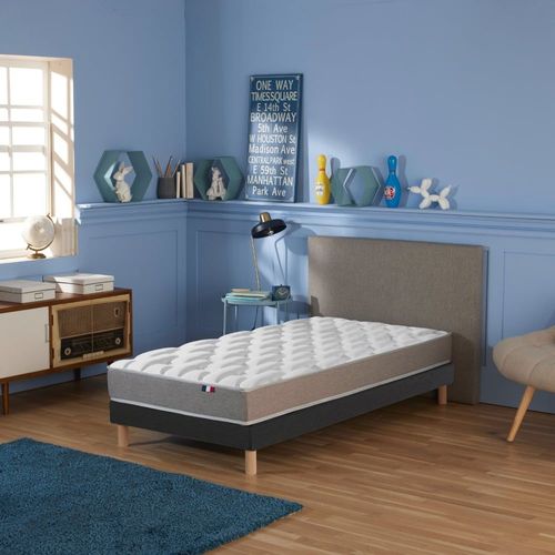 Ensemble Matelas Mousse Sommier Noir 90x190