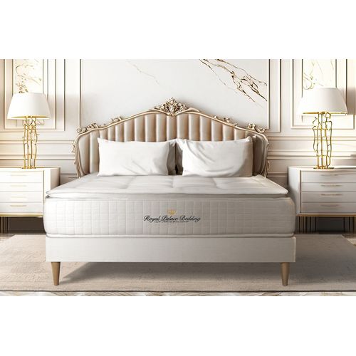 Ensemble Matelas Ressorts Ensaches + Memoire De Forme Maxi Epaisseur George V 140x200 Sommier Kit Blanc