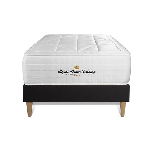 Ensemble Matelas Ressorts Ensaches + Memoire De Forme Maxi Epaisseur Windsor 90x190 Sommier Kit Noir