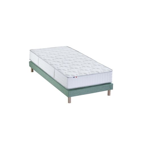 Ensemble Matelas Ressorts Sommier Vert 90x190