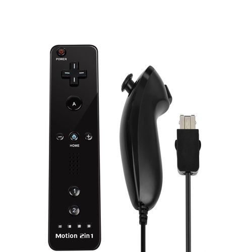 Ensemble Noir Droit Gauche - Contrleur Sans Fil Pour Nintendo Wii Et Wii U, Manette De Jeu De Jeu Vido, Motion Plus, Capteur Cmos, Accessoires De Poigne De Moteur, 2 En 1, Magasins Droits