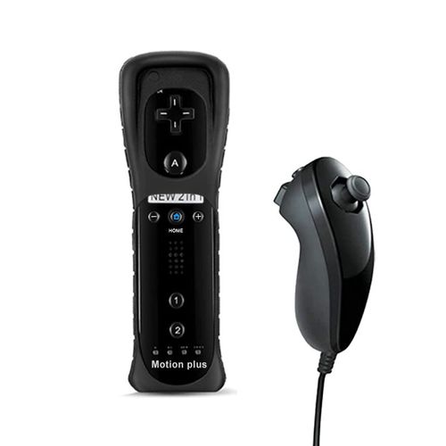 Ensemble Noir - Manette De Jeu  Distance Sans Fil Avec Motion Plus Intgr, Manette De Jeu Pour Nintendo Wii Dahchuck, Manette De Jeu  Distance Pour Nintendo Wii