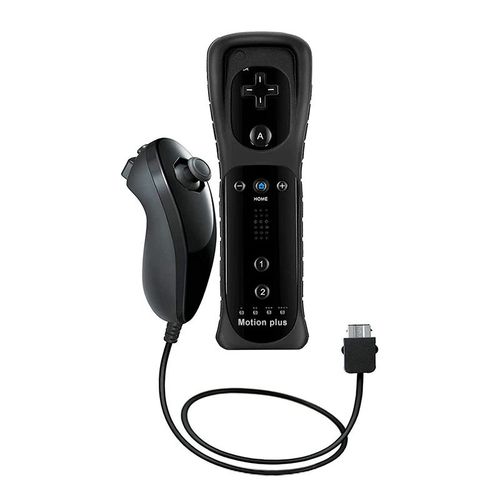 Ensemble Noir - Tlcommande Avec Motion Plus Pour Nintendo Wii, Manette De Jeu Sans Fil Dahchuck, Manette De Console, Manette De Jeu, 2 Pices