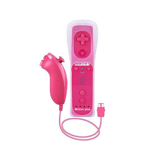 Ensemble Rose - Tlcommande Avec Motion Plus Pour Nintendo Wii, Manette De Jeu Sans Fil Dahchuck, Manette De Console, Manette De Jeu, 2 Pices