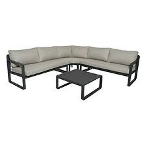 Ensemble Salon D'angle De Jardin Mojito Graphite (M?Ridiennes D/G + Angle + 1 Table Basse)
