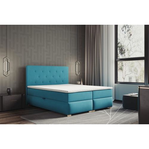 Ensemble Sommier Et Matelas En Velours Turquoise 140x200