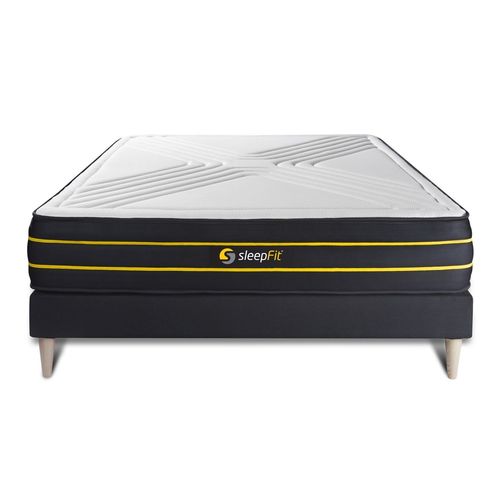 Ensemble Sommier + Matelas Ultra Micro Ressorts Ensaches Et Memoire De Forme 140x190