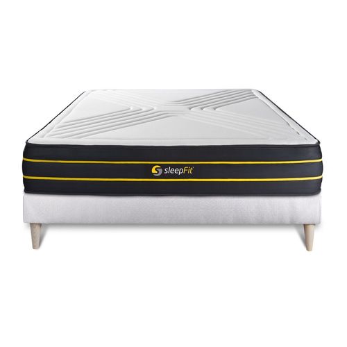 Ensemble Sommier + Matelas Ultra Micro Ressorts Ensaches Et Memoire De Forme 160x200