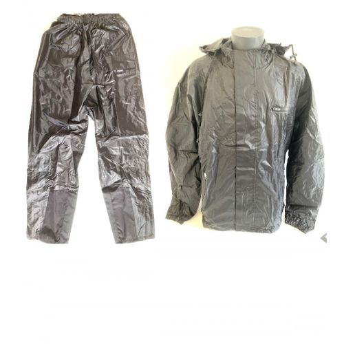 Ensemble Veste Et Pantalon De Pluie Homme Femme Nexone Noir Pvc Nylon Taille Xxl