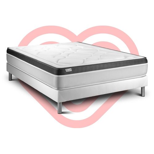 Ensemble Vital Ergo 140 X 190 Cm Sommier Kit Blanc