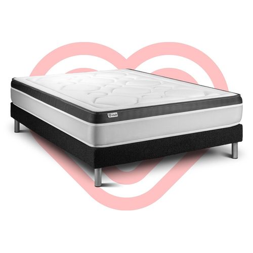 Ensemble Vital Ergo 140 X 200 Cm Sommier Kit Noir