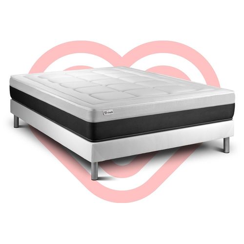 Ensemble Vital Form 140 X 190 Cm Sommier Kit Blanc