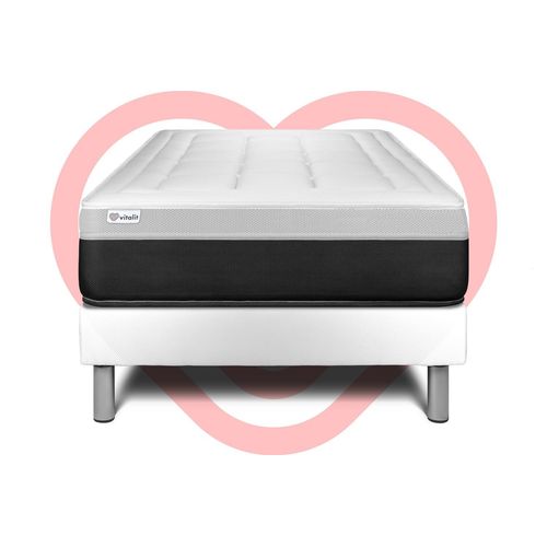 Ensemble Vital Form 90 X 200 Cm Sommier Kit Blanc