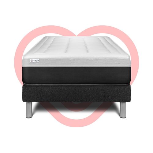 Ensemble Vital Form 90 X 200 Cm Sommier Kit Noir