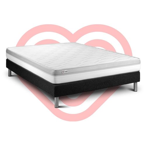 Ensemble Vital Relax 140 X 190 Cm Sommier Kit Noir